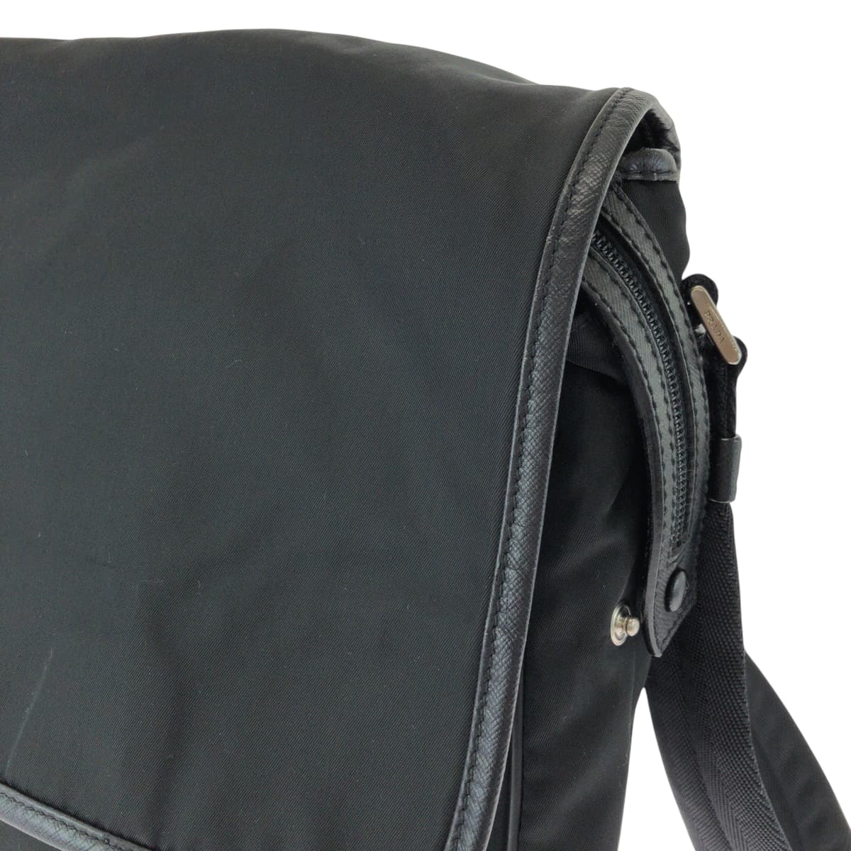 PRADA Shoulder Bag V165 Nylon black Shoulder Bag Messenger bag Test Triangle With logo Women Used Authentic