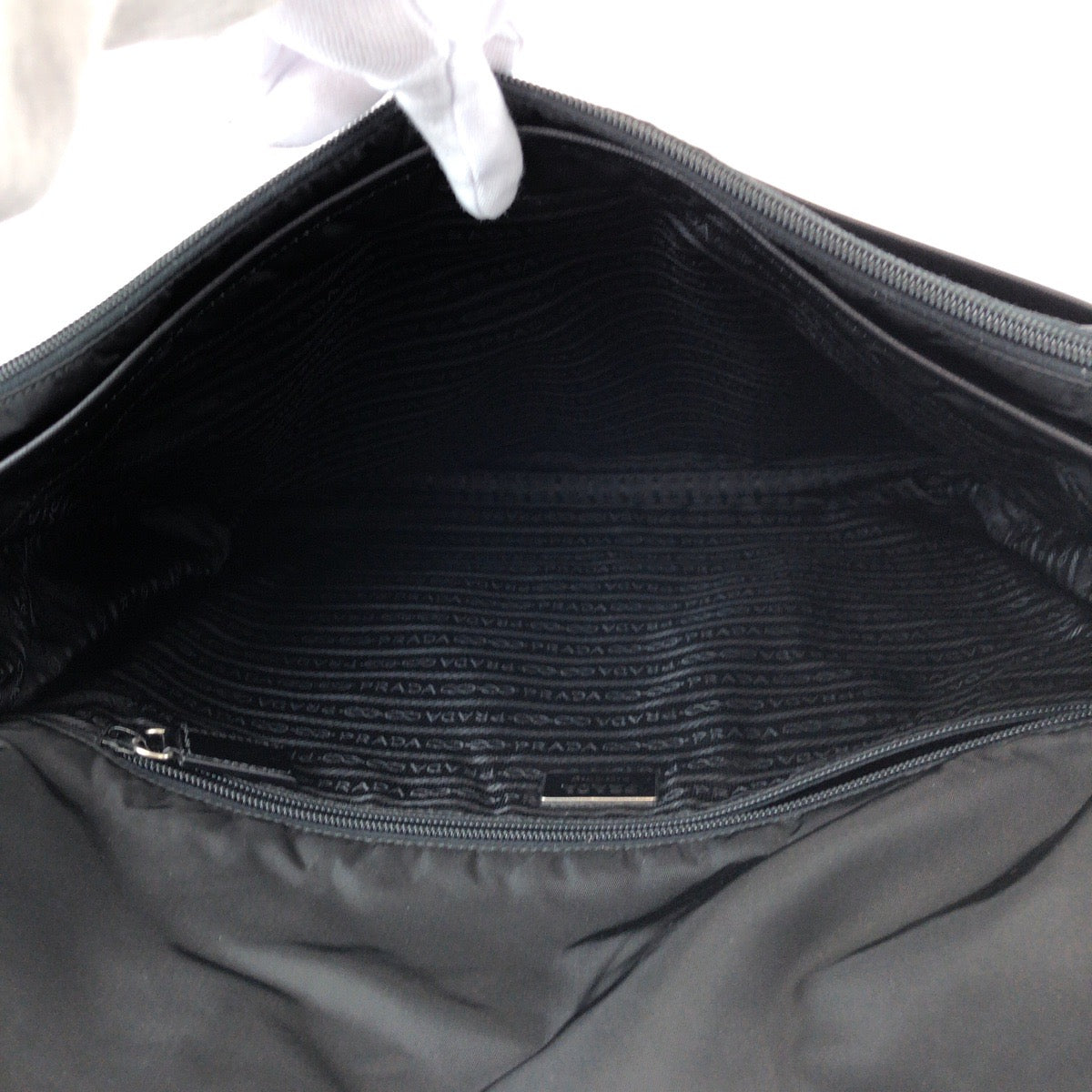 PRADA Shoulder Bag V165 Nylon black Shoulder Bag Messenger bag Test Triangle With logo Women Used Authentic