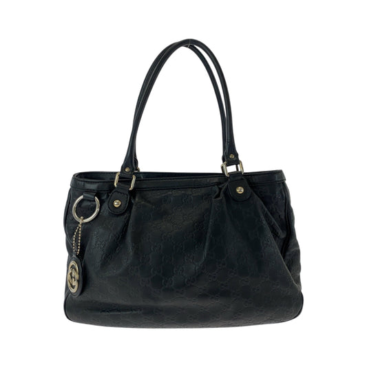 GUCCI Tote Bag 296853 leather Black GoldMetal Tote Bag Shoulder Bag Sukey Women Used Authentic