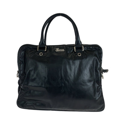 GUCCI Business bag 211113 leather Black SilverMetal Business bag handbag mens Used Authentic