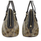 GUCCI Handbag 351403 PVC Brown Beige Gold Metal Handbag GG crystal Women Used Authentic