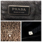 PRADA Clutch bag cotton Brown Gold Metal Clutch bag business bag logo Women Used Authentic