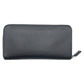 PRADA Long Wallet Purse leather Black SilverMetal Safiano