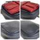 PRADA Shoulder Bag leather Red Black Gold Metal Shoulder Bag pochette ribbon Women Used Authentic