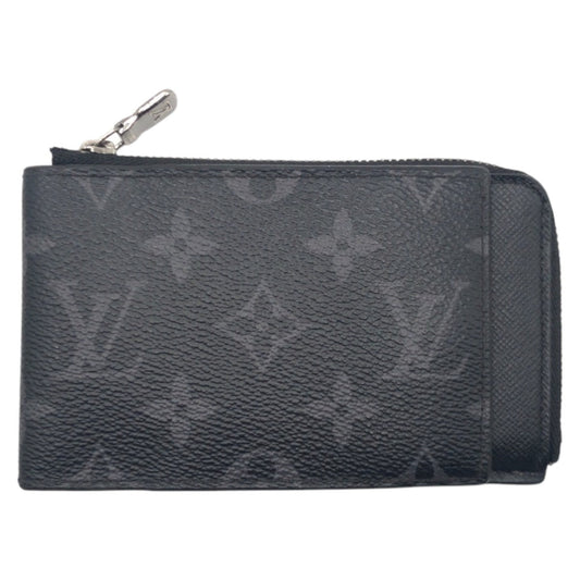 LOUIS VUITTON Bifold Wallet M81568 PVC Black SilverMetal Folding wallet Compact wallet Fragment case Monogram Eclipse hybrid wallet mens Used Authentic