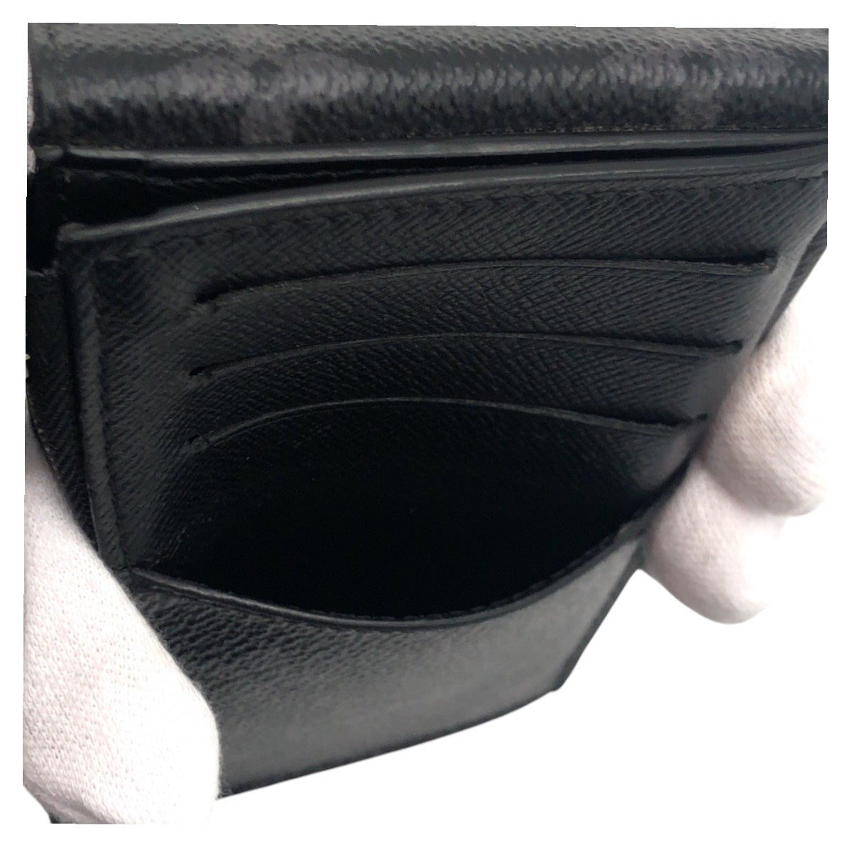 LOUIS VUITTON Bifold Wallet M81568 PVC Black SilverMetal Folding wallet Compact wallet Fragment case Monogram Eclipse hybrid wallet mens Used Authentic