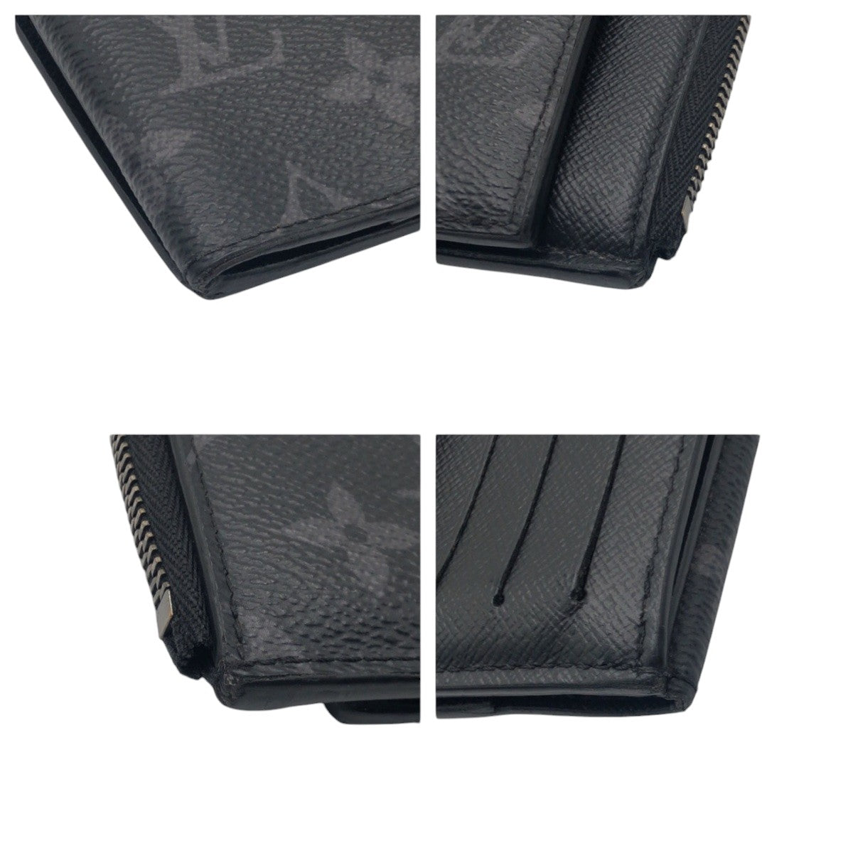 LOUIS VUITTON Bifold Wallet M81568 PVC Black SilverMetal Folding wallet Compact wallet Fragment case Monogram Eclipse hybrid wallet mens Used Authentic