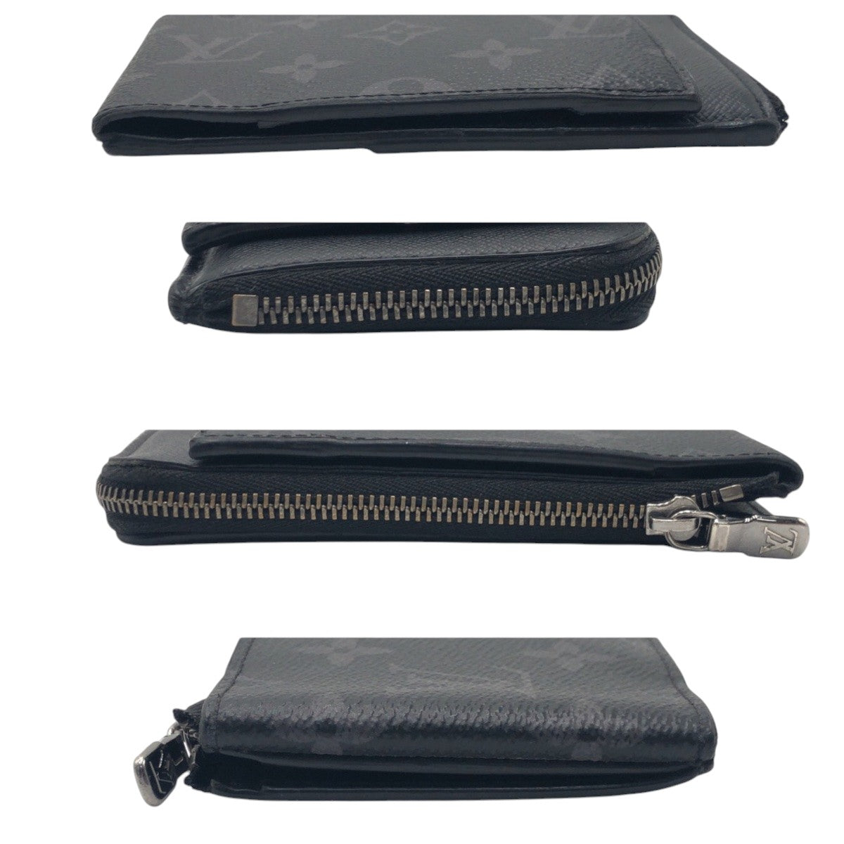 LOUIS VUITTON Bifold Wallet M81568 PVC Black SilverMetal Folding wallet Compact wallet Fragment case Monogram Eclipse hybrid wallet mens Used Authentic