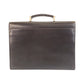 PRADA Business bag leather Brown Silver Metal Business bag briefcase mens Used Authentic