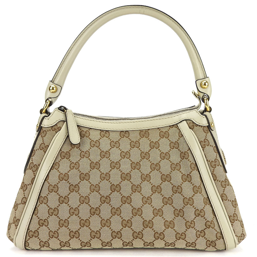 GUCCI Shoulder Bag 282298 GG canvas, leather beige Women Used Authentic