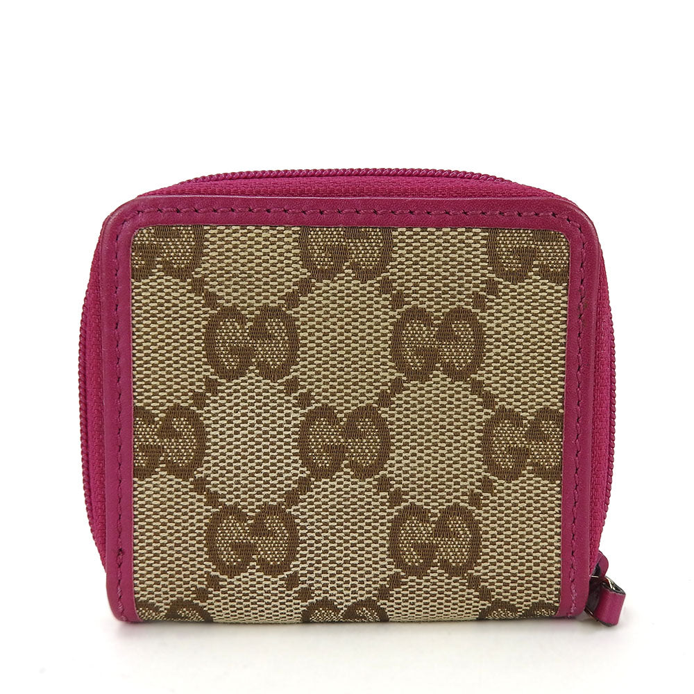 GUCCI Coin case 115255 GG canvas, leather beige Women Used Authentic