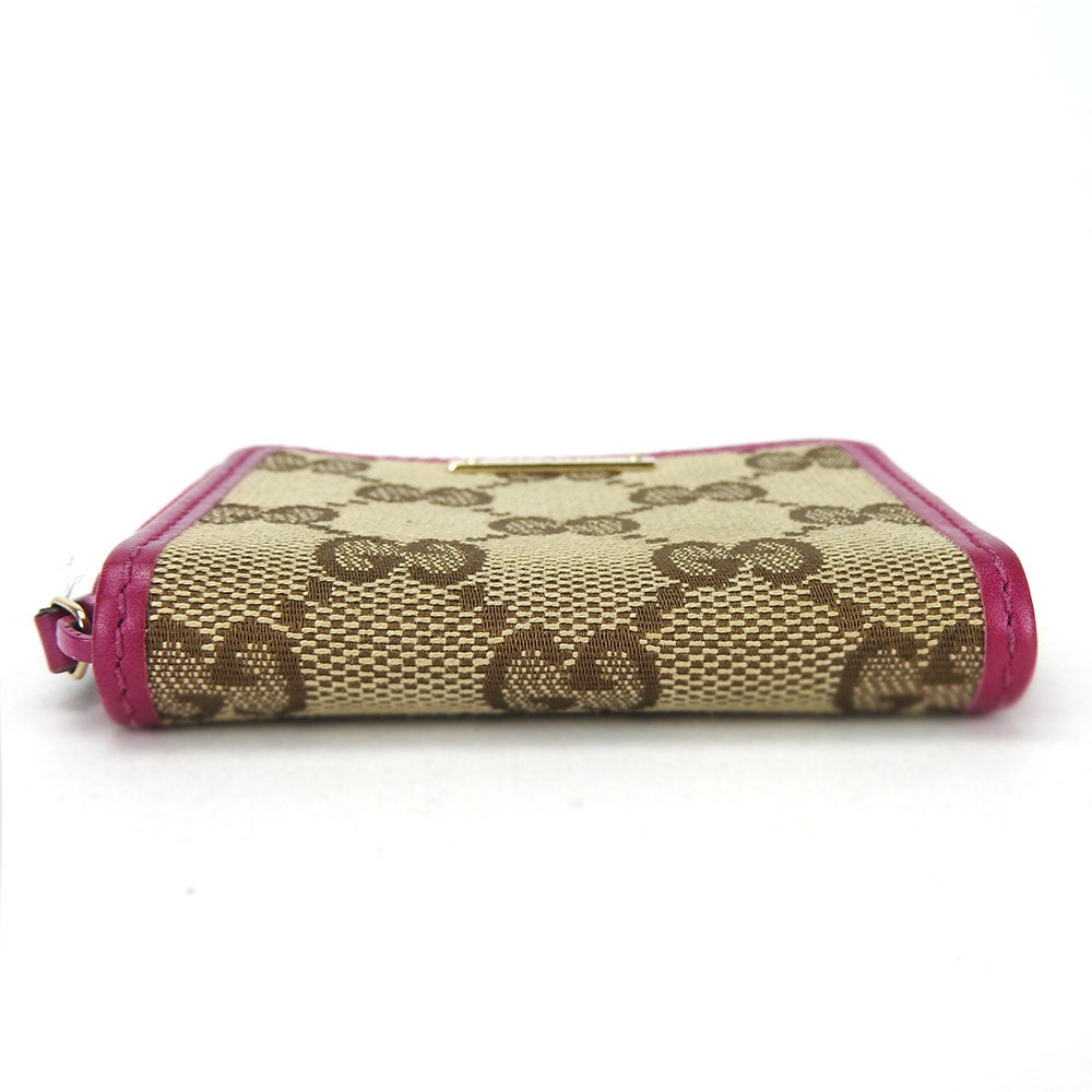 GUCCI Coin case 115255 GG canvas, leather beige Women Used Authentic