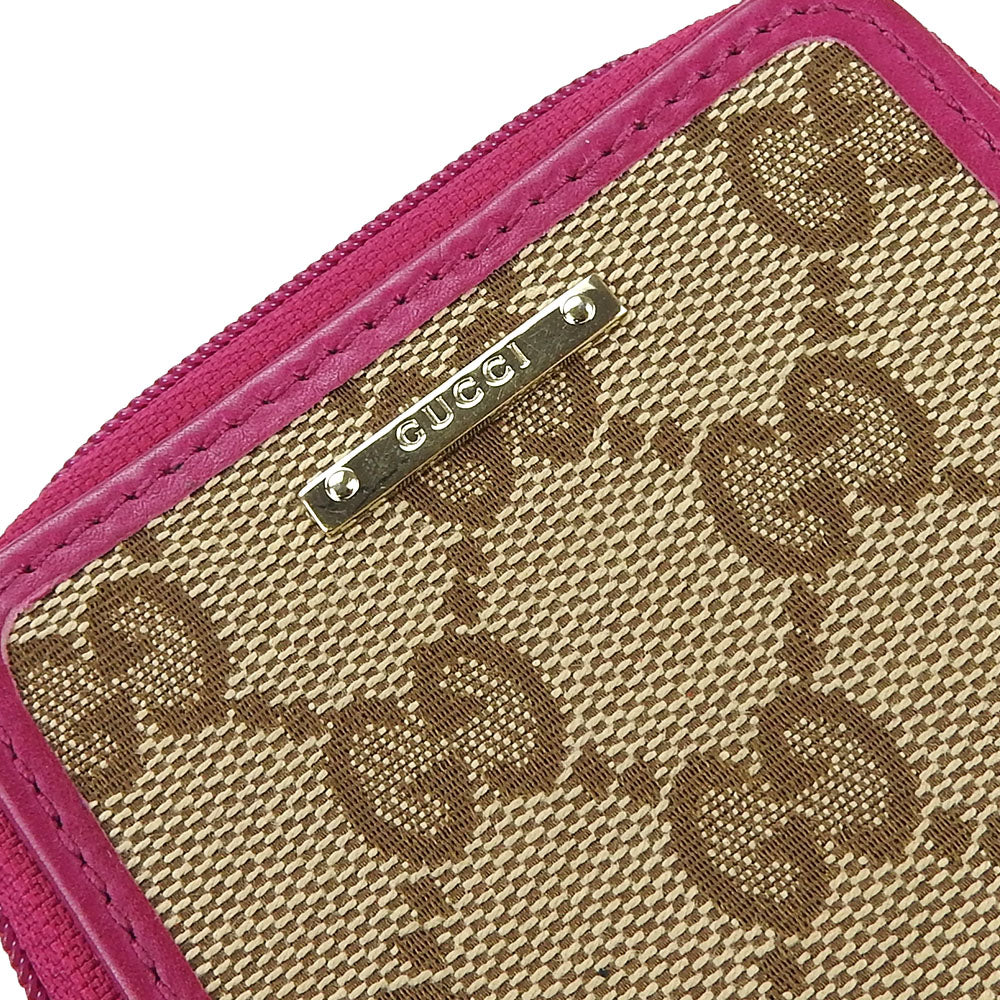 GUCCI Coin case 115255 GG canvas, leather beige Women Used Authentic