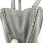 BALENCIAGA Handbag 357333 leather Silver Paper mini Women Used Authentic