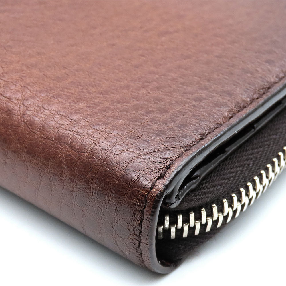 PRADA Bifold Wallet 1M0522 leather Brown Women Used Authentic