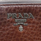 PRADA Bifold Wallet 1M0522 leather Brown Women Used Authentic