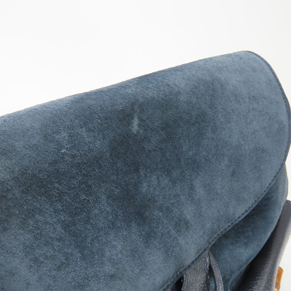 GUCCI Backpack 003.58.0016 Suede Navy Bamboo