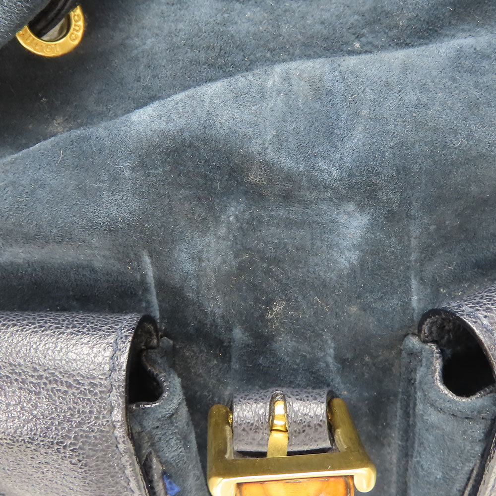 GUCCI Backpack 003.58.0016 Suede Navy Bamboo