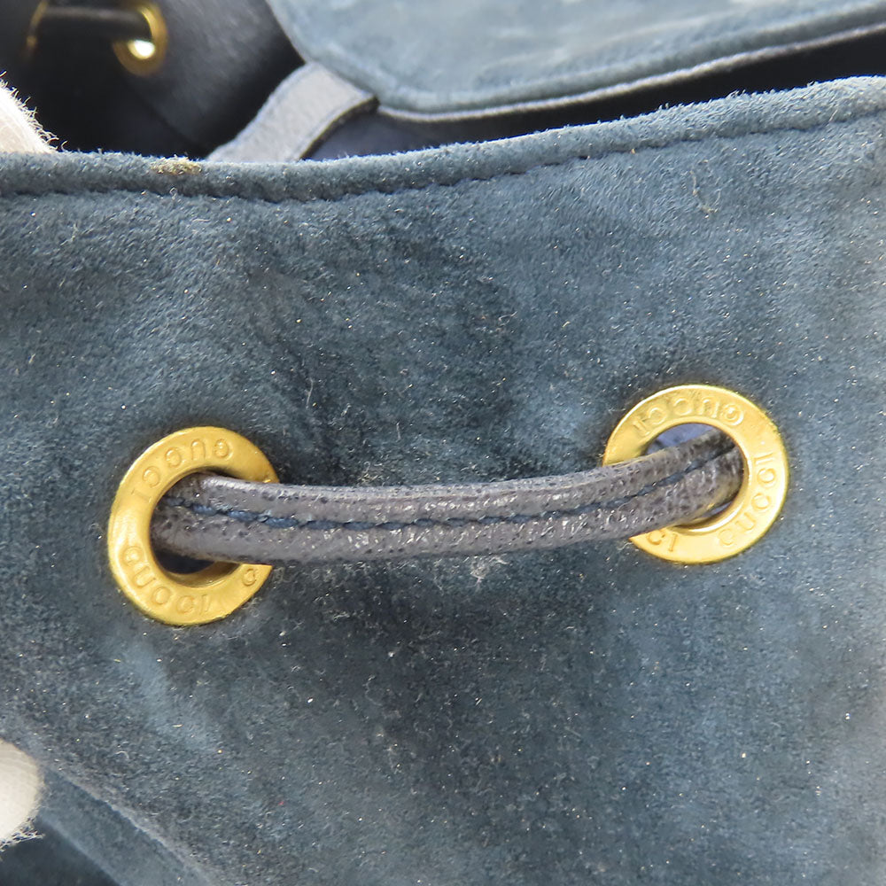 GUCCI Backpack 003.58.0016 Suede Navy Bamboo