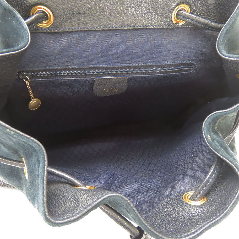 GUCCI Backpack 003.58.0016 Suede Navy Bamboo