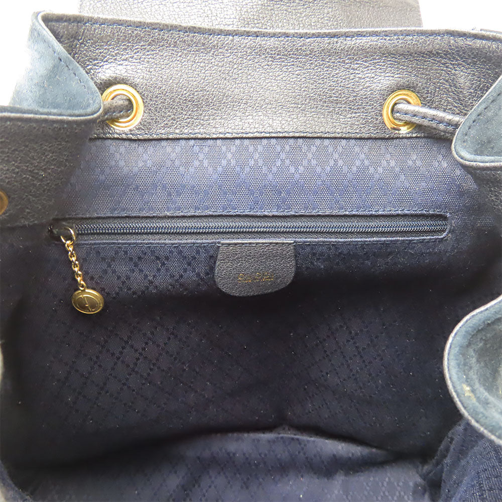 GUCCI Backpack 003.58.0016 Suede Navy Bamboo