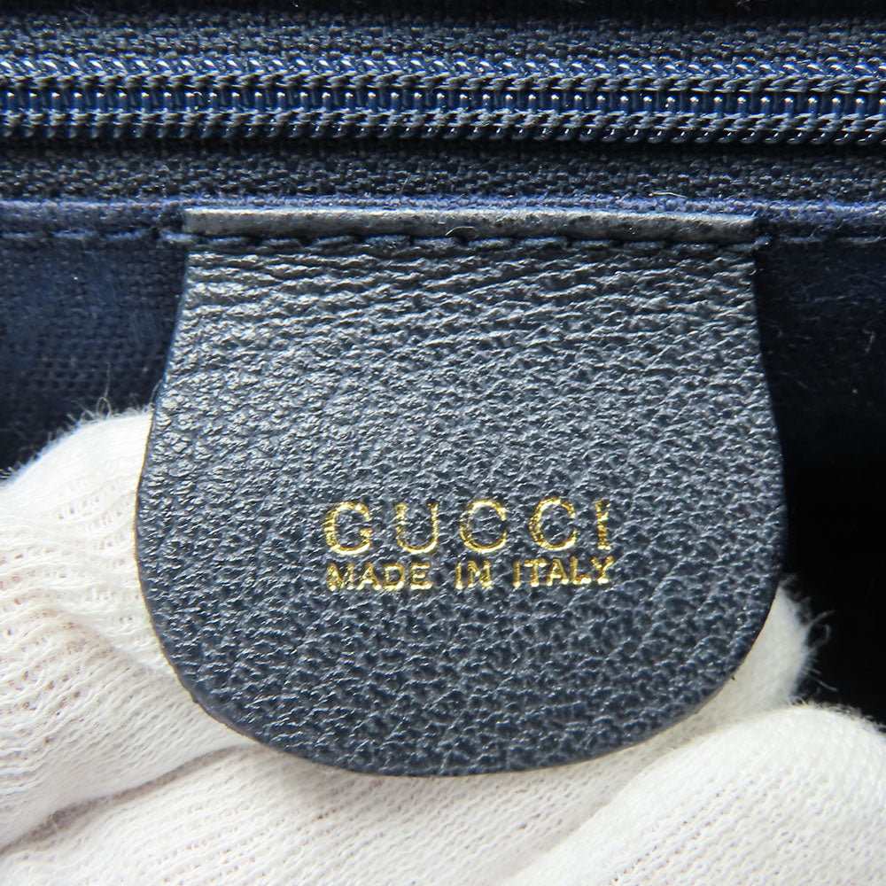 GUCCI Backpack 003.58.0016 Suede Navy Bamboo