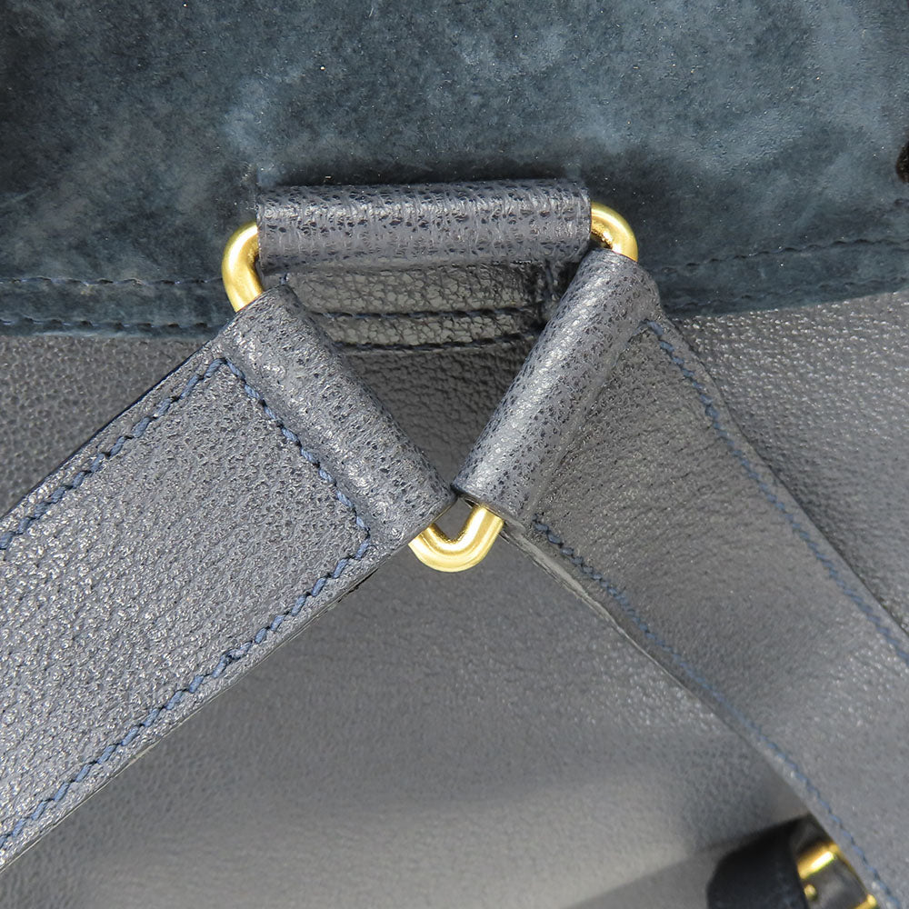 GUCCI Backpack 003.58.0016 Suede Navy Bamboo