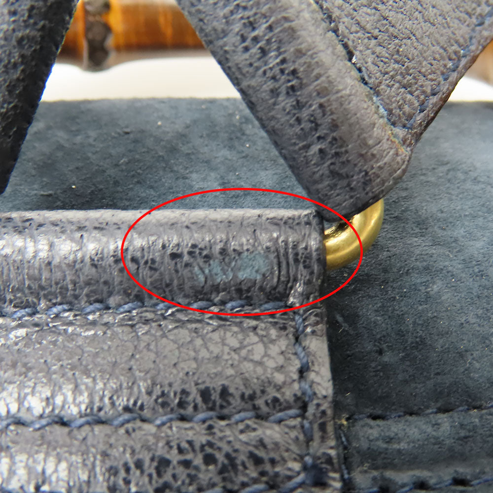 GUCCI Backpack 003.58.0016 Suede Navy Bamboo