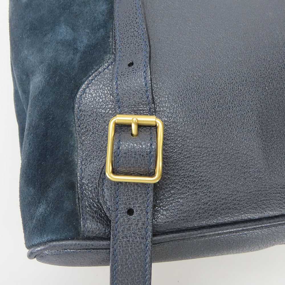 GUCCI Backpack 003.58.0016 Suede Navy Bamboo