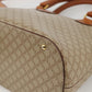 CELINE Two Way Macadam Canvas HandBag Beige Gold