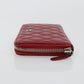 CHANEL Matelasse Long Wallet Caviar Skin Red Silver CC