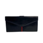GUCCI Long Wallet Purse leather Navy GG logo Metal Sherry line Women Used Authentic
