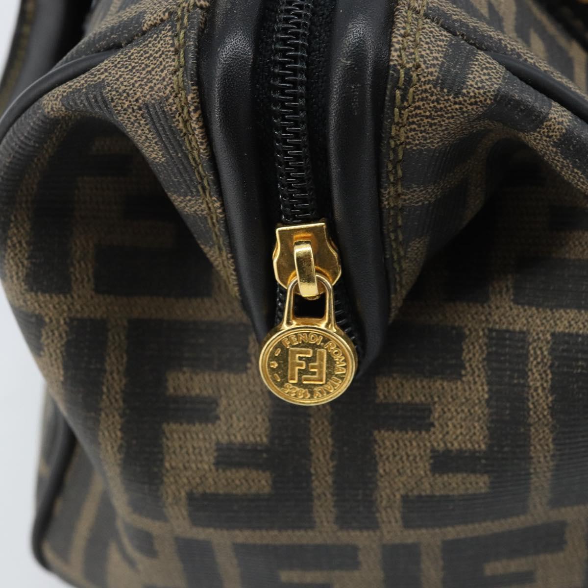 FENDI Zucca Canvas Boston Bag PVC Brown Black