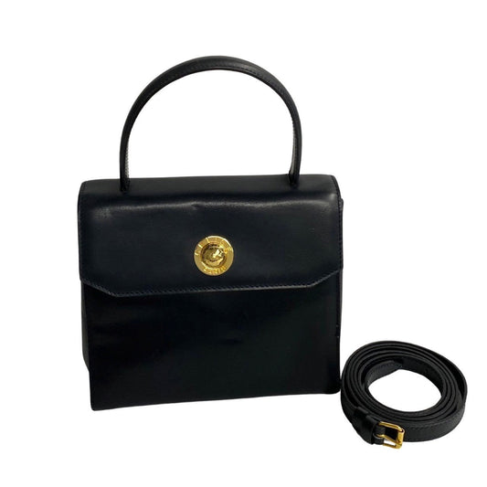 CELINE Shoulder Bag leather black Star ball Women Used Authentic