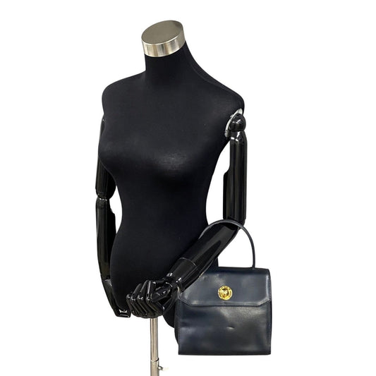 CELINE Shoulder Bag leather black Star ball Women Used Authentic