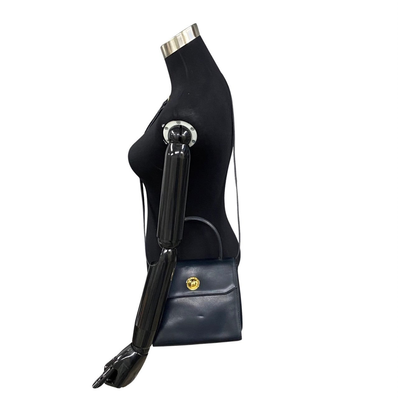 CELINE Shoulder Bag leather black Star ball Women Used Authentic