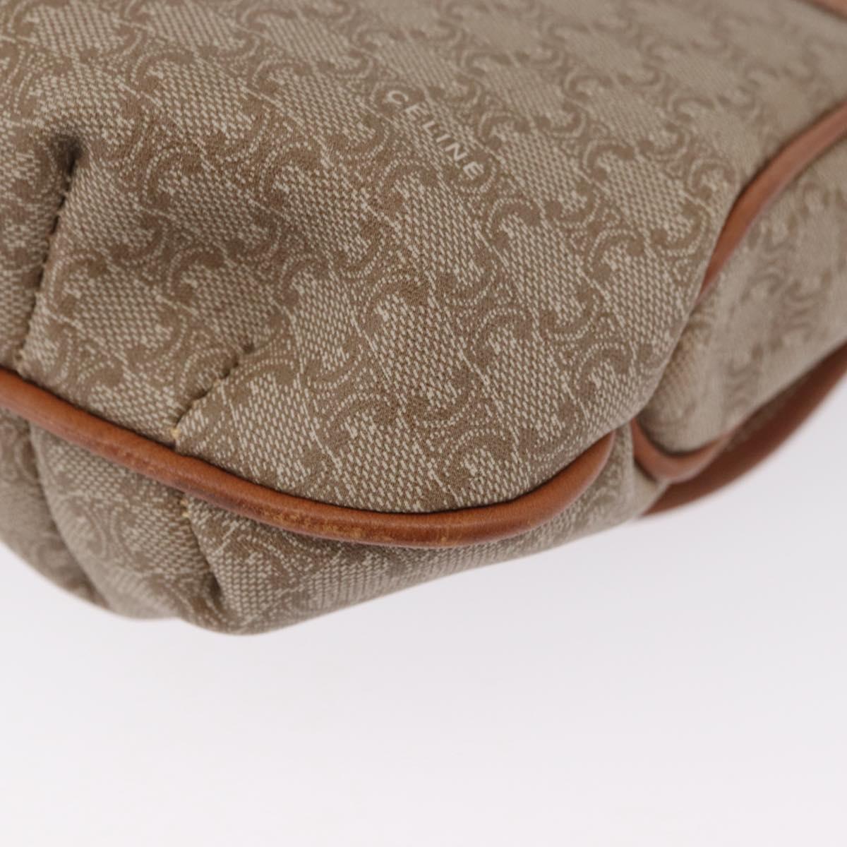 CELINE Macadam Monogram Canvas Shoulder Bag Beige Gold
