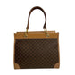 CELINE Handbag Leather, PVC Brown Macadam Blason Triomphe Women(Unisex) Used Authentic
