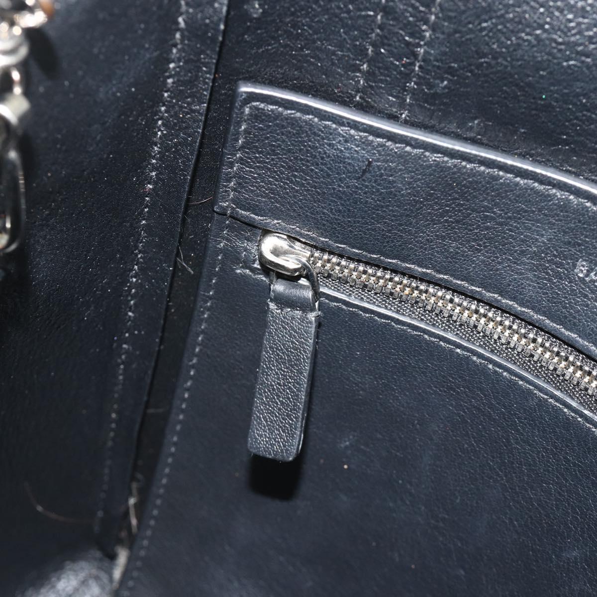 BALENCIAGA Two Way Mini Tote Bag Black Silver