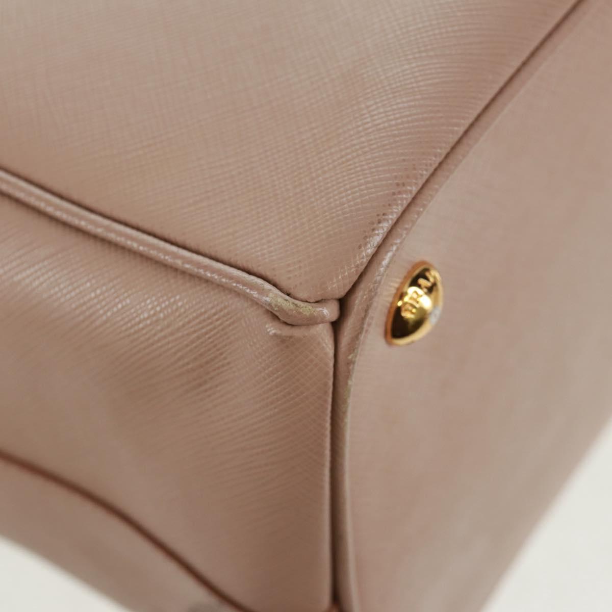 PRADA Two Way Hand Bag Saffiano Leather Pink Gold