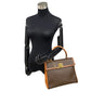 CELINE Handbag Leather, PVC Brown Macadam Blason Triomphe Pattern logo ring Metal Women(Unisex) Used Authentic