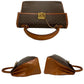 CELINE Handbag Leather, PVC Brown Macadam Blason Triomphe Pattern logo ring Metal Women(Unisex) Used Authentic