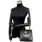 CELINE Shoulder Bag Calfskin, Leather black logo ringMetal Women Used Authentic