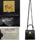 CELINE Shoulder Bag Calfskin, Leather black logo ringMetal Women Used Authentic