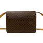 CELINE Shoulder Bag Leather, PVC Brown Macadam Blason Triomphe Pattern Women Used Authentic