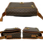 CELINE Shoulder Bag Leather, PVC Brown Macadam Blason Triomphe Pattern logo ring Metal Women Used Authentic