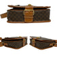 CELINE Shoulder Bag Leather, PVC Brown Macadam Blason Triomphe Pattern logo ring Metal Women Used Authentic