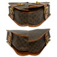 CELINE Shoulder Bag Leather, PVC Brown Macadam Blason Triomphe Pattern logo ring Metal Women Used Authentic
