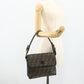 FENDI Zucca Canvas Shoulder Bag Black Brown