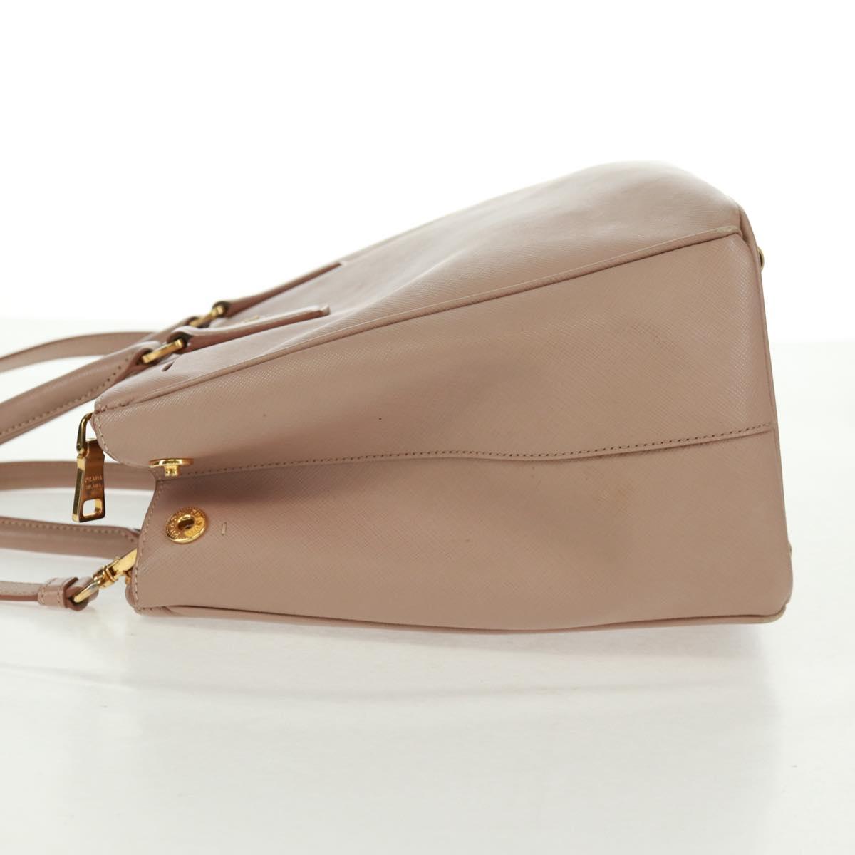 PRADA Two Way Hand Bag Saffiano Leather Pink Gold